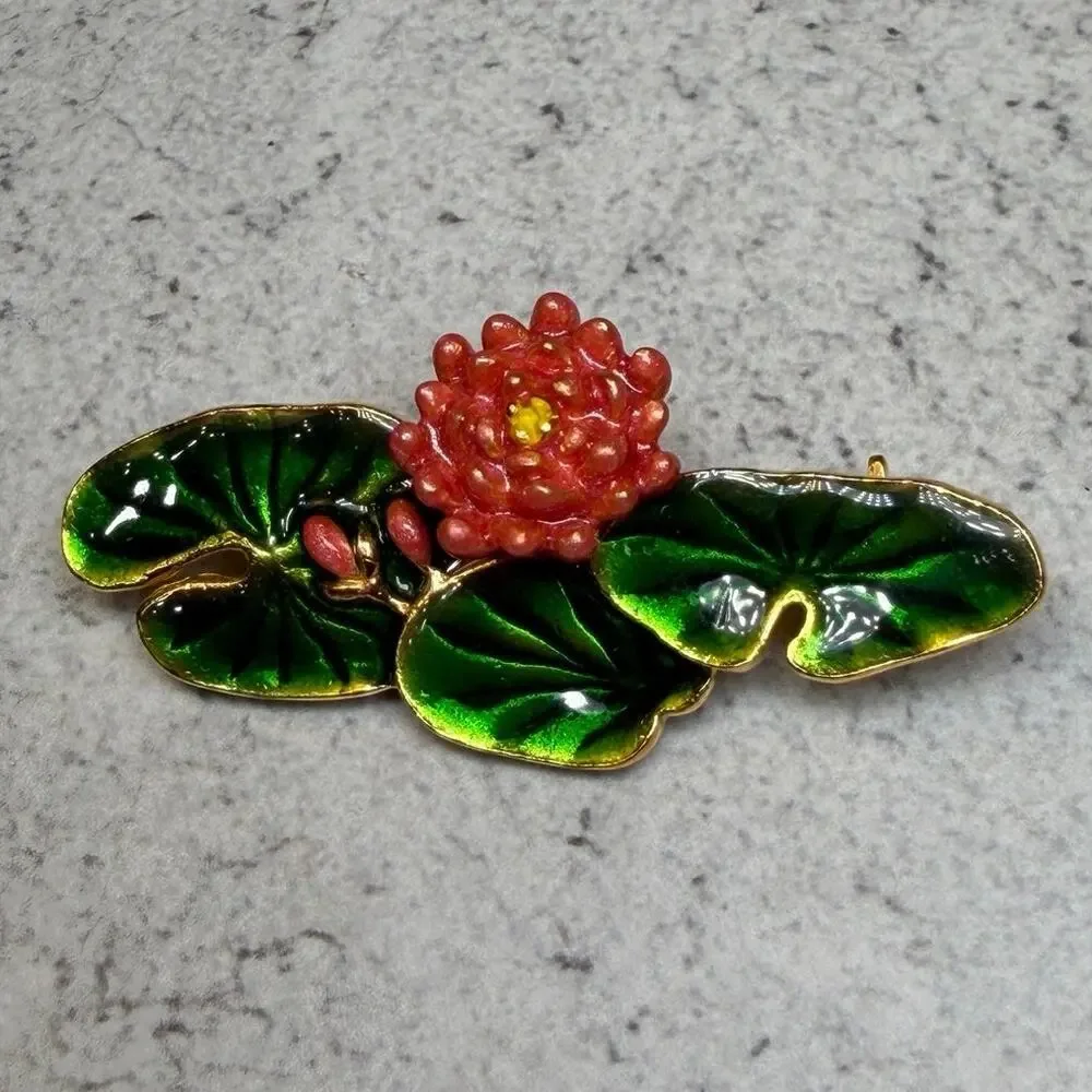 MFA Museum of Fine Arts Boston Water Lily Pad Brooch Monet Inspired Enamel